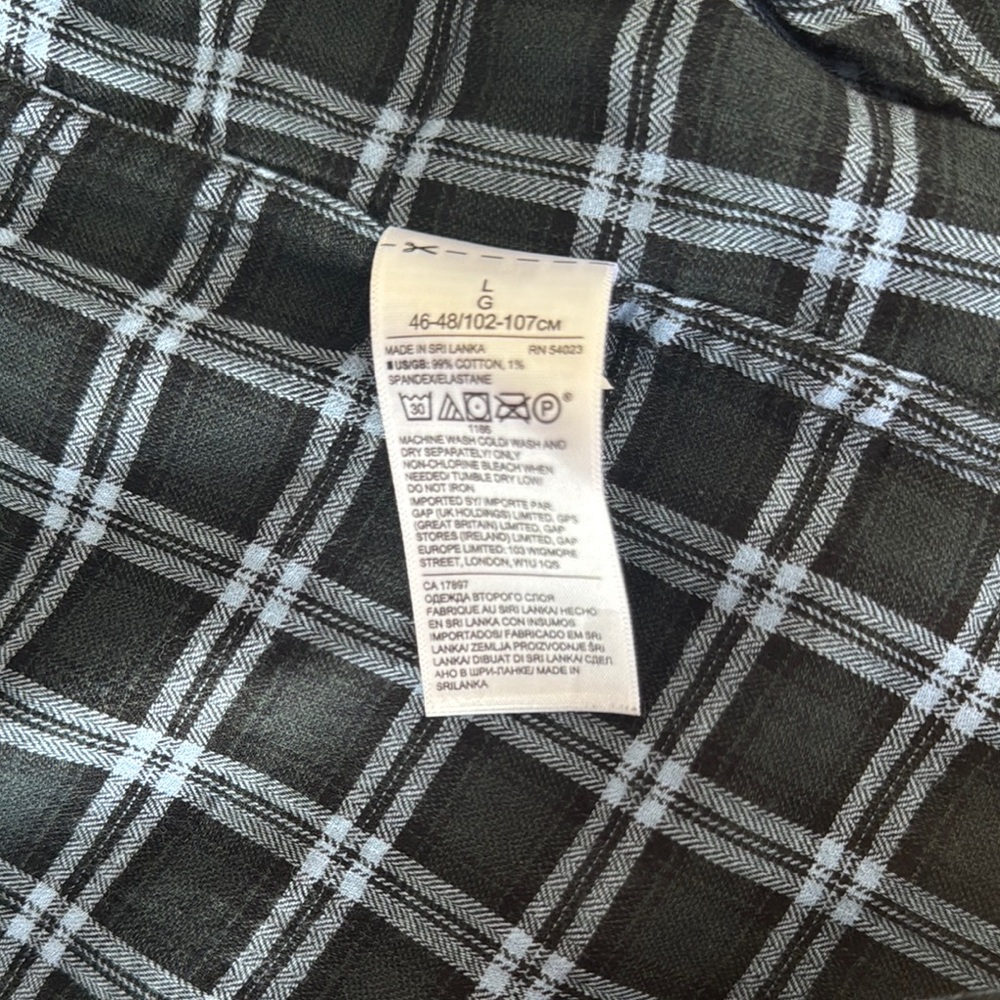 Banana Republic Black and Blue Plaid Shirt - Picture 3 of 6
